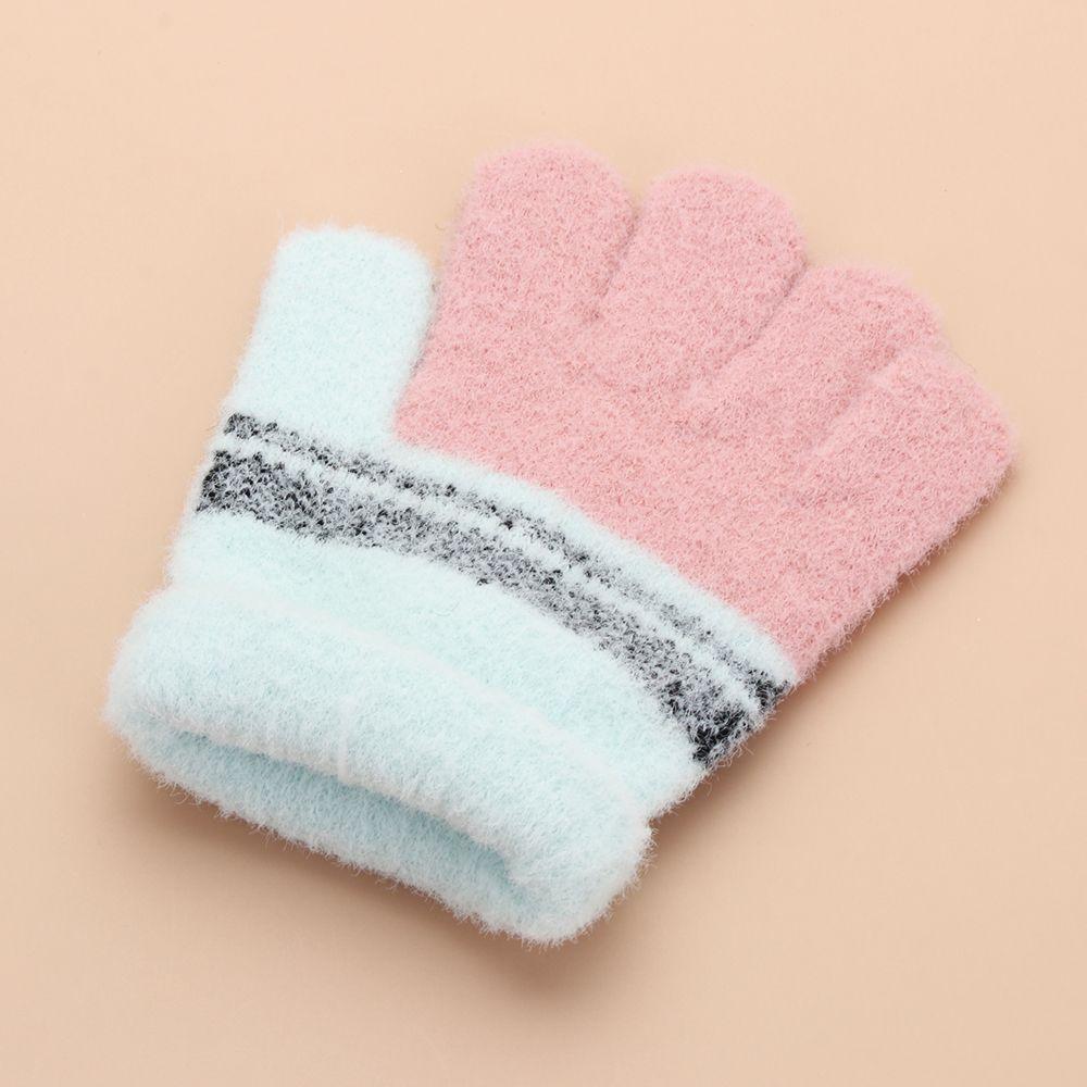 Years Rabbit Wool Soft Children's Gloves Knitted Thermal Gloves Full Finger Mittens Kids Gloves