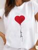(Азиатский размер) любовь сердце письмо Одежда Рубашка Женская Принтованная Леди Повседневная Короткий Рукав Футболка Топ Мода Женские Графические Футболки