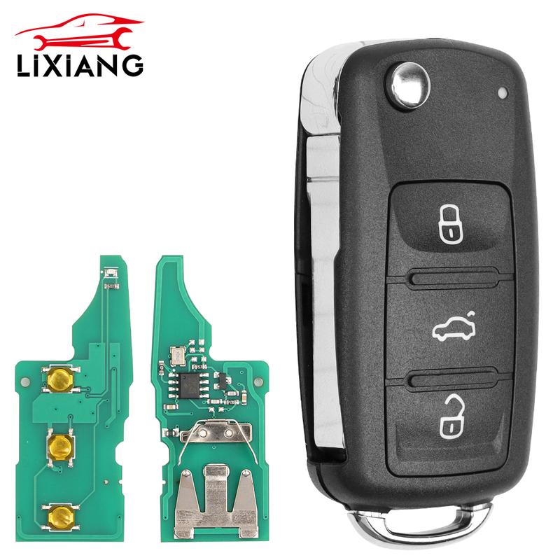 LIXIANG 2/3 Buttons Remote Car Key 434MHz ID48 Chip For VW Volkswagen GOLF PASSAT Tiguan Polo Jetta Beetle 5K0837202AD