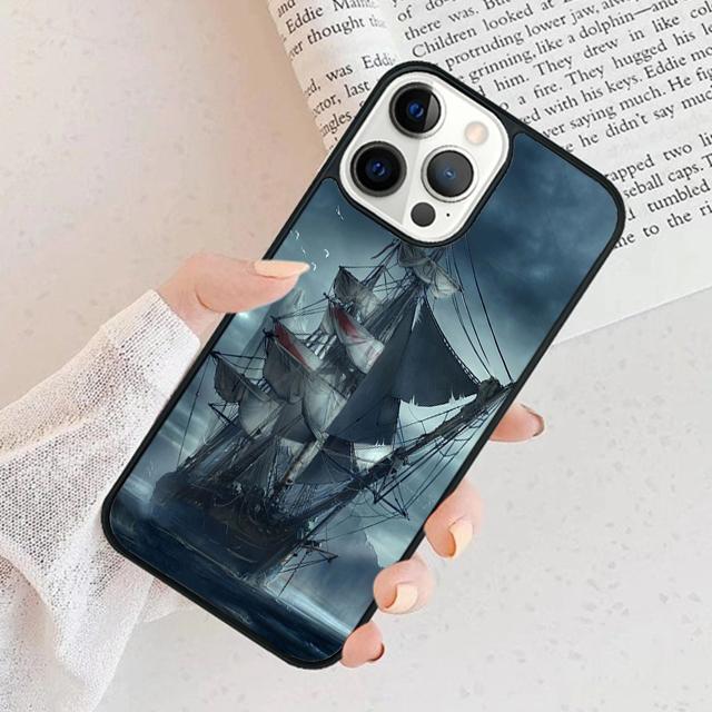 Чехол для телефона 'Пиратский корабль в море' Для iPhone 17 Air 15 16 Чехол 11 13 14 Pro Max 12 Plus Max Fundas