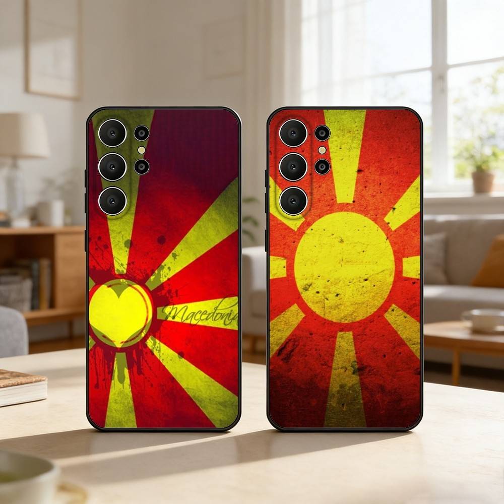 1PC M-macedonia Flag Phone Case For Samsung S26,S25,24,23,22,30,21,10,9,Ultra,Plus,Lite,FE Soft Black Case