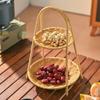 Плетеная корзина для фруктов и закусок из искусственного ротанга, двухъярусная
