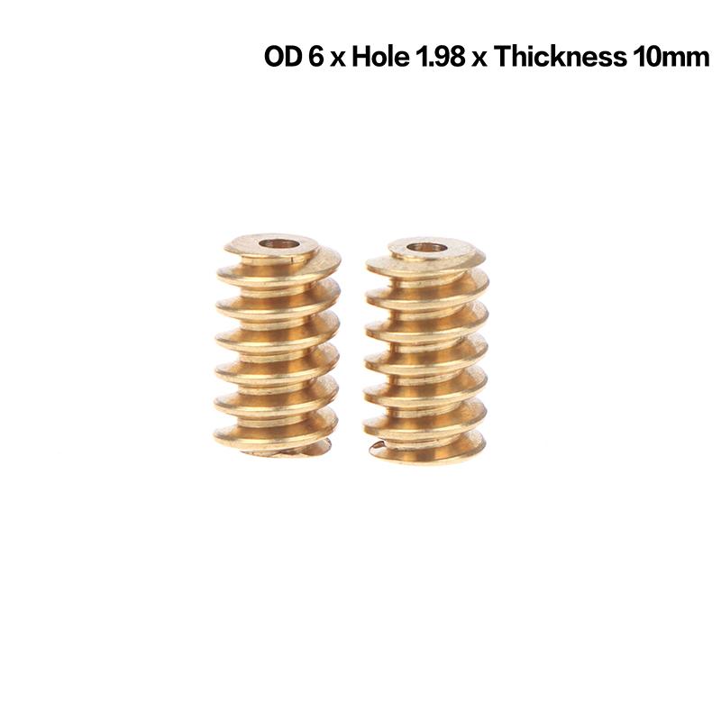 2 шт. Модуль 0,5 Диаметр отверстия 1,98 мм/2,28 мм/2,98 мм Однозаходное медное червячное колесо для вала 2 мм/2,3 мм/3 мм
