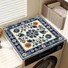 50X60cm Vintage Checkered Printed Washing Machine Dust Cover Pad, Quick-Dry Absorbent Protective Top Mat