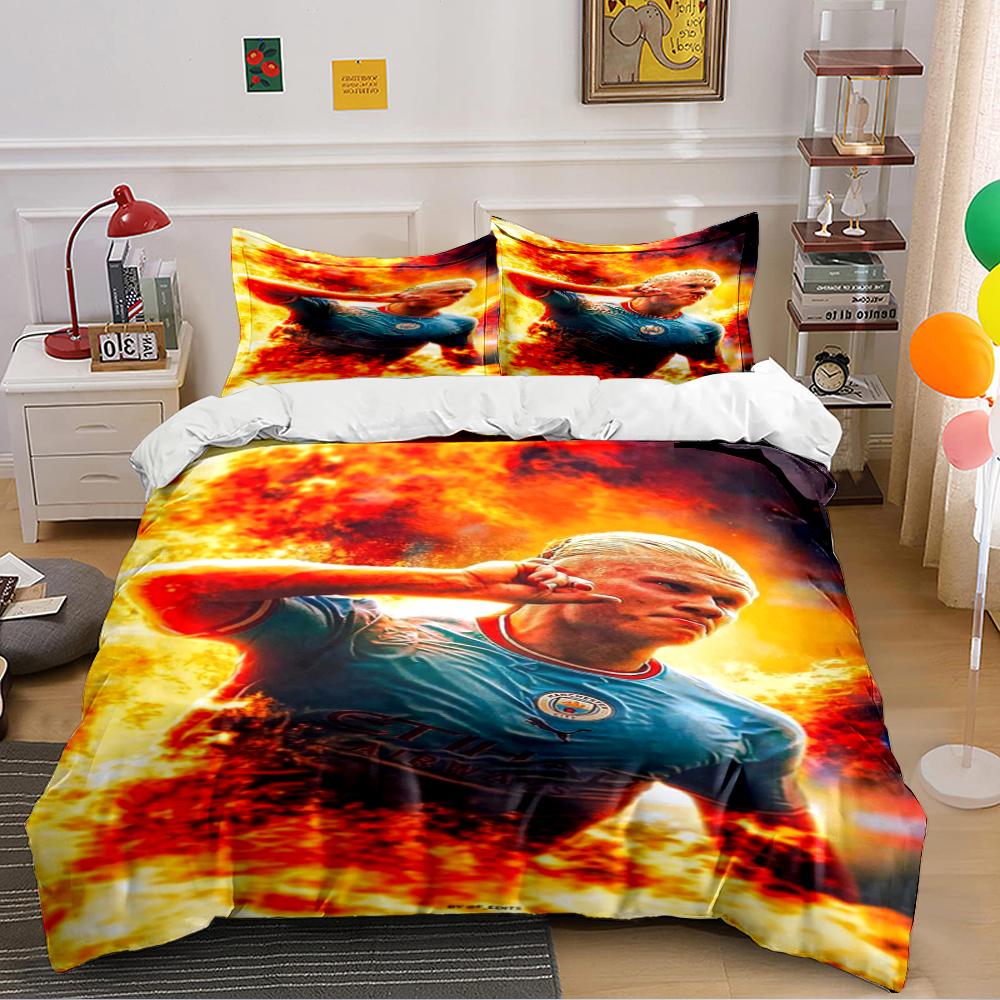 "Fiery Soccer Player Bedding" Bedding set (1 duvet cover, 2 pillowcases, duvet not included)
