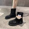 Korean Version Breathable Hollow Lace Long and Short Boots Women's 2025 Summer and Autumn New Breathable Wear-resistant Lightweight Versatile Boots