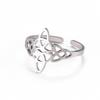 Irish Celtics Knot Rings Women Stainless Steel Vintage Trinity Triquetra Amulet Open Rings Jewelry Birthday Gift