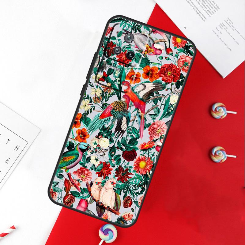 Чехол 'Садовые птицы' для Xiaomi 13T 11T 12T 14T Pro 13 14 15 Ultra POCO X7 Pro X3 X5 X6 F5 F6 M6 Pro