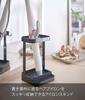 Yamazaki Jitsugyo 5063 Hair Iron Stand Tower Black Tower Hair Iron Holder with Heat Resistant Tray Approx. 10.5X10.5X16.5cm
