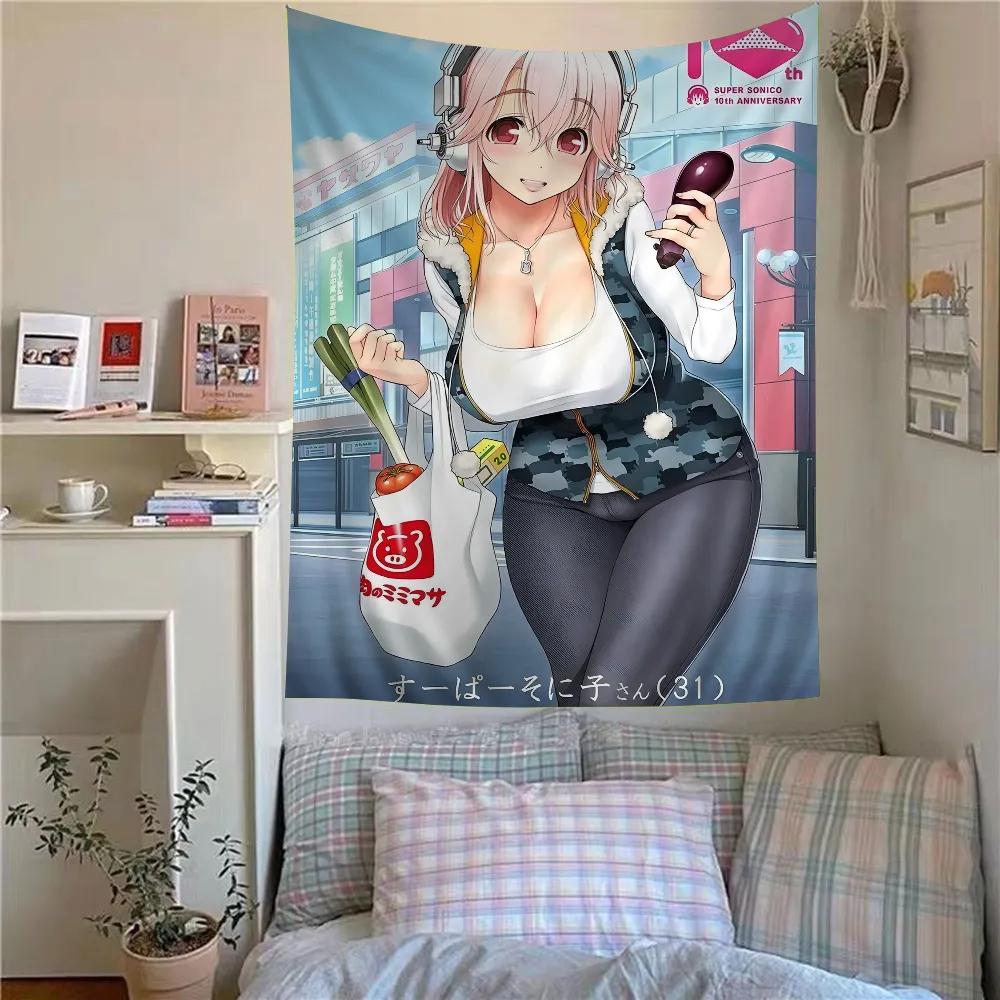 Super S-Sonico Manga Classic Anime Wall Tapestry Bohemian Wall Tapestries Mandala Home Decor for Living Room Bedroom Dorm