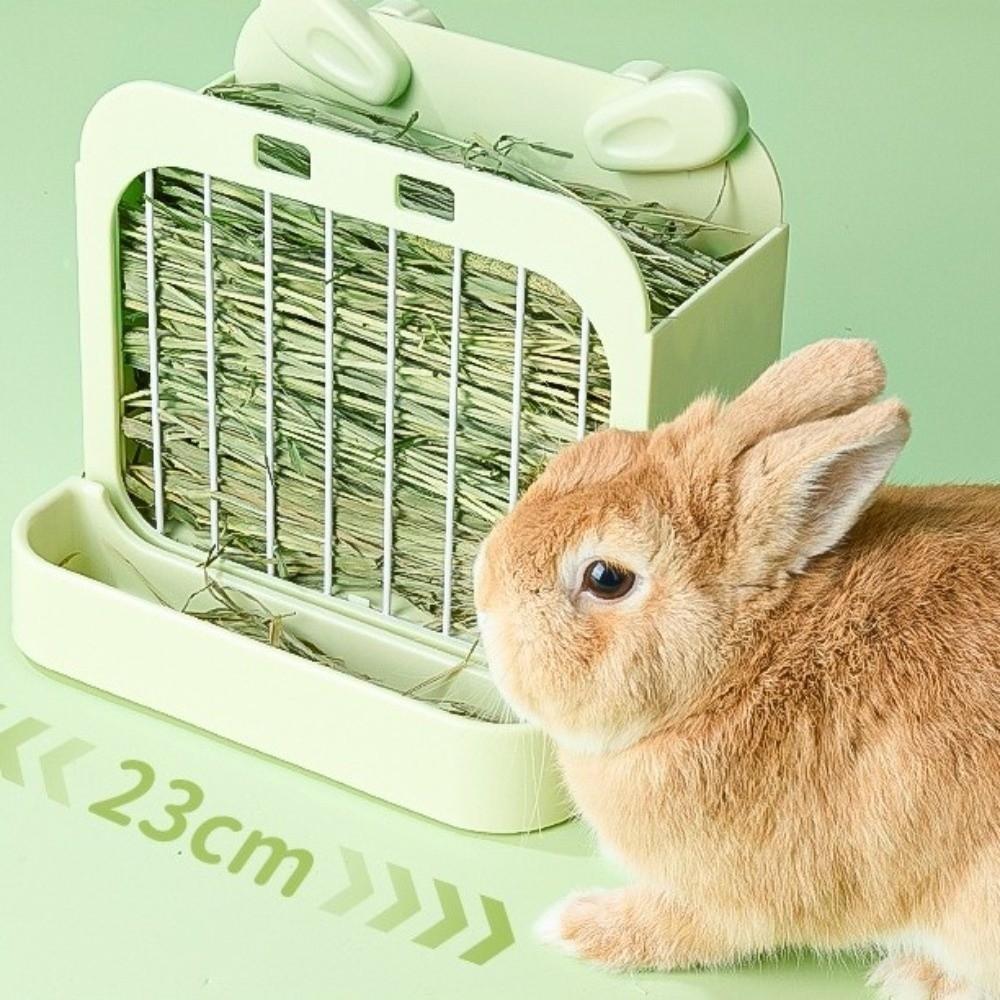 Large Capacity Hay Feeder Wall Hanging Grass Rack Practical Food Bowl Holder Indoor Rabbit Cage