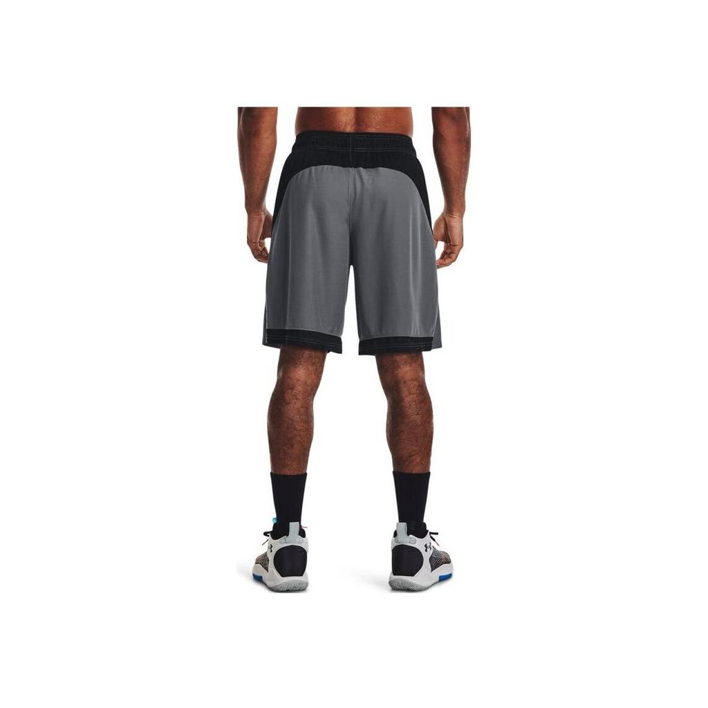 Under Armour Color Block Brand Logo Knitted Basketball Shorts Men Shorts Gray 1370220-012