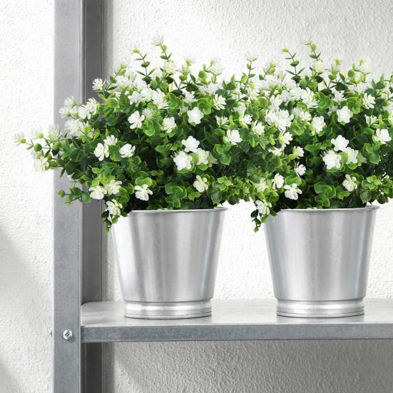 Искусственный цветок камелии с листьями эвкалипта 7-веточный искусственный цветок со стеблем, устойчивый к УФ-излучению, искусственное цветение, для украшения помещений и улицы, для свадебной вечеринки