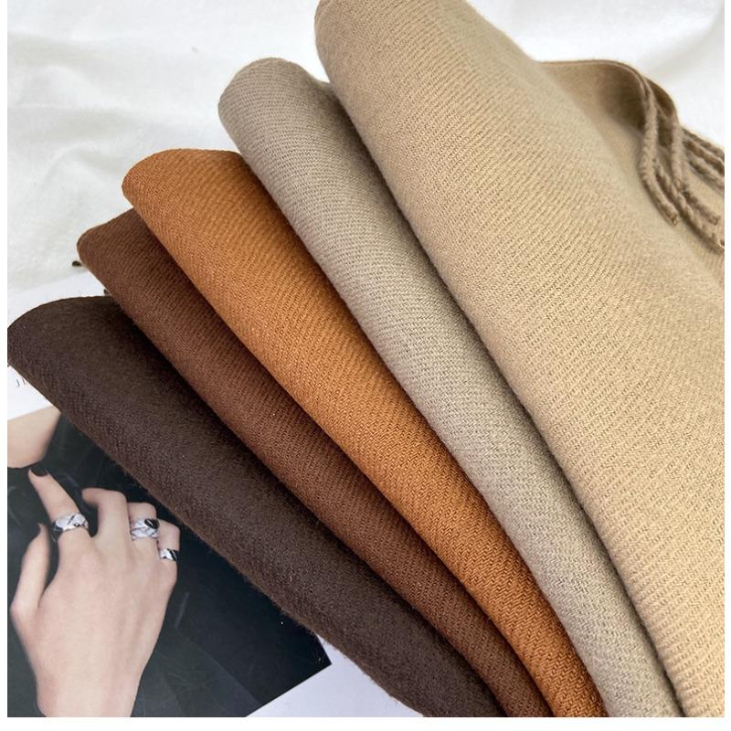 Autumn and Winter New Solid Color Scarf Imitation Cashmere Scarf Women's Warm Shawl Scarf