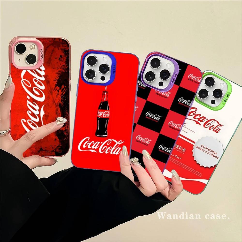 Бренд C-Coca Логотип C-Cola Чехол для телефона Для IPhone 17 16 15 14 11 12 13 Pro Max Pro Plus Цветной Серебристый Чехол