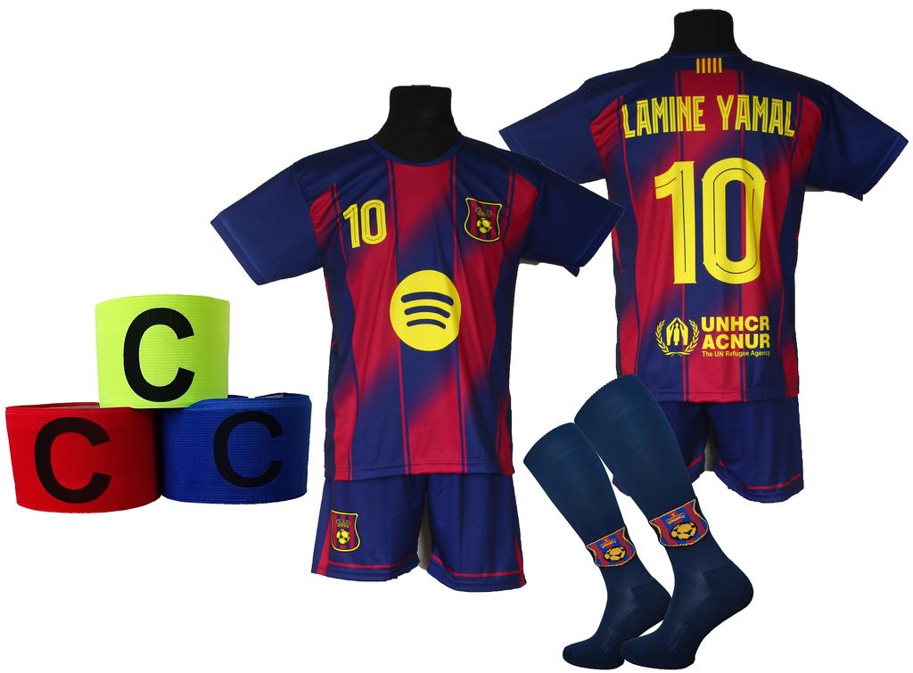 LAMINE YAMAL children's soccer uniform + socks + headband - size 134