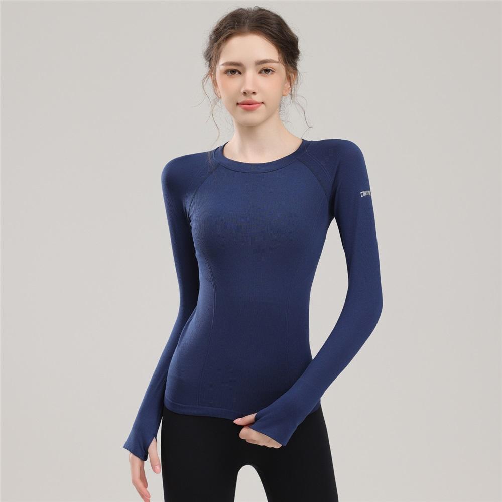 Высококачественная одежда для пилатеса и йоги для женщин, облегающий и стройнящий спортивный топ с длинным рукавом для осенних тренировок и бега