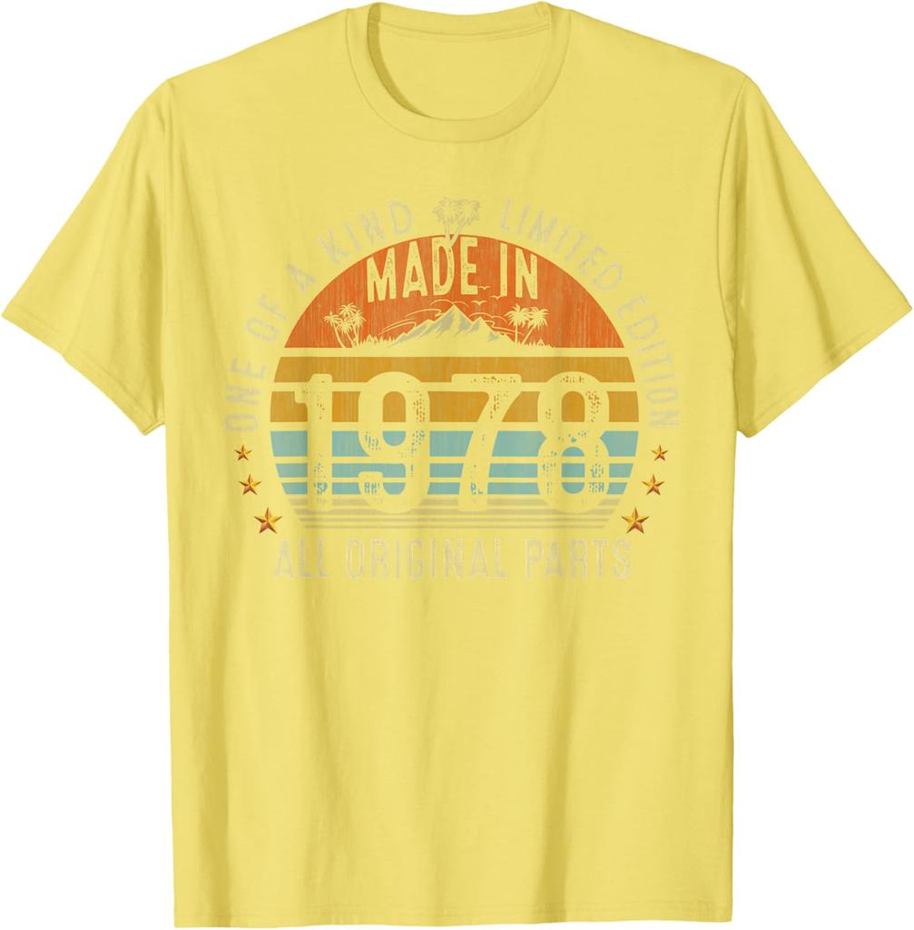 47th Birthday Gifts Men Women Vintage 1978 Original Parts TShirt