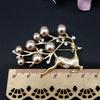 Cute Animal Deer Brooches Women Black Vintage Rhinestone & Simulated Pearl Brooch Pins Jewelry