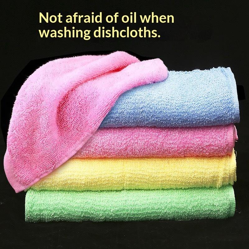 Thickened Non Stick Oil Dishwashing Cloth Absorbent Washable Reusable Rag for Kitchen Car Interior Wiping Use