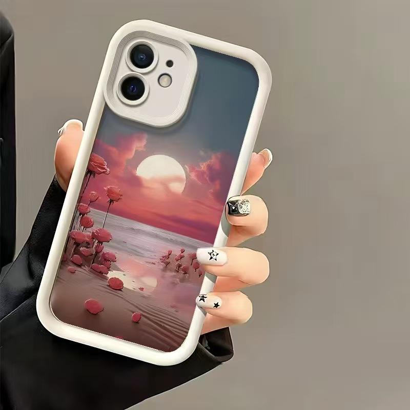 Лунное Цветочное Море подходит для чехла для мобильного телефона Apple 16ProMax iPhone15 противоударного 14Pro полноразмерного 17Air красивый