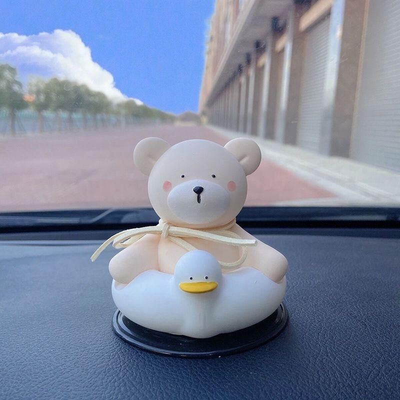 Ins Car Ornaments Bear Car Interior Decoration Diffuser Stone Light Fragrance High-End Cute Car Decoration Boyfriend New Car Gift