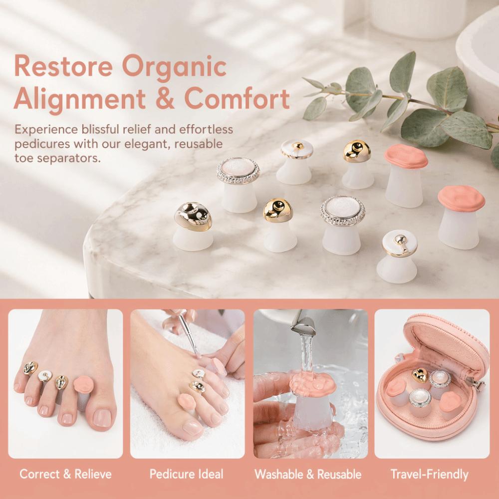 8 Pcs Non-slip Pedicure Toe Dividers Soft Silicone Reusable Toe Dividers Home Use
