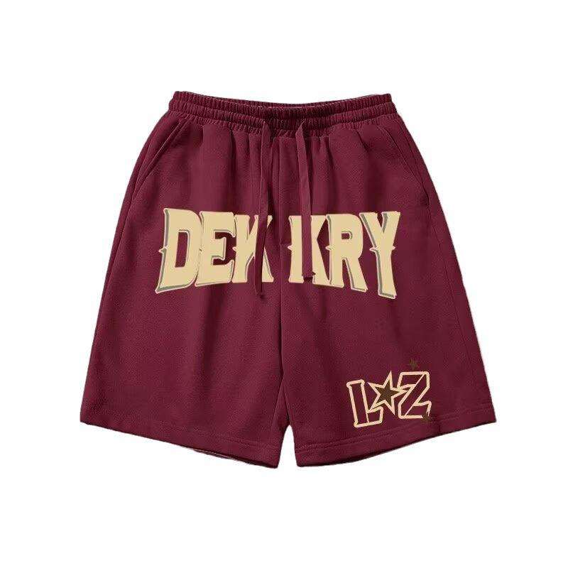 Мужские американские хип-хоп баскетбольные шорты: Трендовый, Свободный крой, Прямые штанины, Летний стиль с пятью карманами