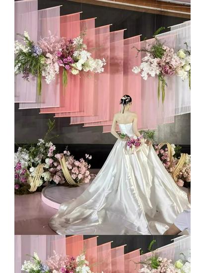 Custom Wedding Gradient Chiffon Backdrop Drapes for Stage Decoration