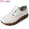 GKTINOO 2024 Осень Круглый Носок Натуральная Кожа Мягкая Подошва Балетки Женская Обувь Противоскользящие Большой Размер Кроссовки Мама Повседневная Обувь