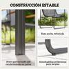 Garden Table and Chair Set, Tempered Glass Table, 6 Chairs, Patio, Gray