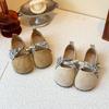 Туфли принцессы для девочек, повседневные замшевые туфли из маленькой кожи, 2025 осень, новая мода, туфли Мэри Джейн, туфли-бини на мягкой подошве