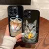 Забавный Милый Чехол для Телефона с Кошкой Для iPhone 11 12 13 14 15 16 17 Pro Max Ударопрочный Мягкий ТПУ Задняя Крышка