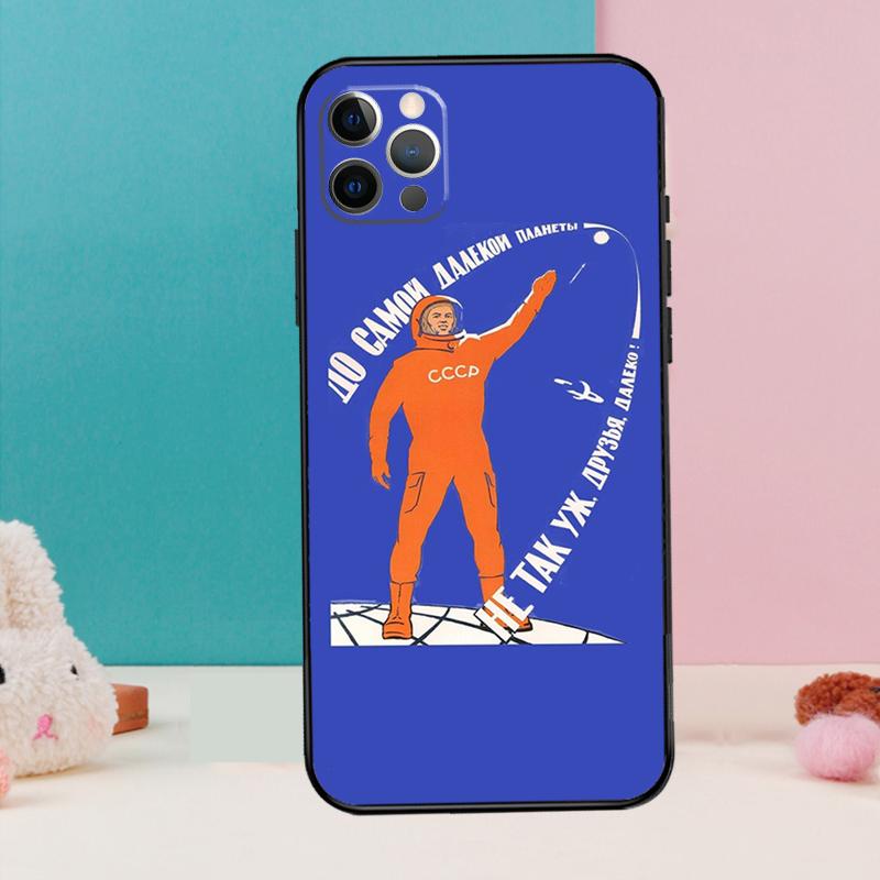 Чехол для телефона CCCP Советское Космическое Пропагандистское Искусство Для iPhone 17 Air 16 15 14 13 12 11 Pro Max 12 13 mini 15 16 Plus 16e Обложка Coque