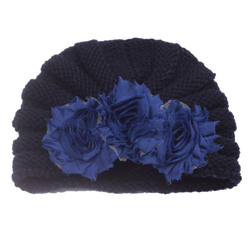 Winter New Baby Headgear Children's Flower Knitted Pullover Cute Warm Baby Hat