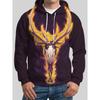 3D Printed Men's Hoodie with Deer Head Pattern Trendy Sportswear Autumn Winter Pullovers Long Sleeves