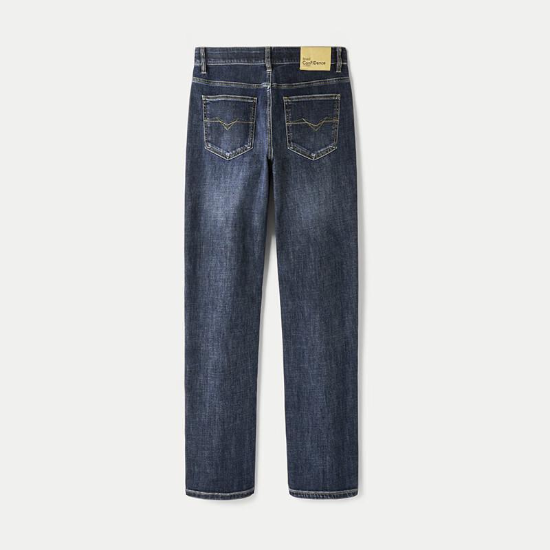 HLA Мужские вышитые джинсы прямого кроя с эластичной талией