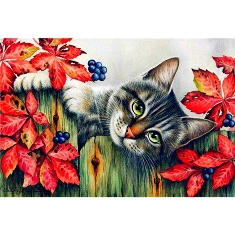 Новый 5D DIY алмазная живопись кошка цветок Алмазная вышивка животное вышивка крестиком полная квадратная круглая дрель домашний декор ручной художественный подарок