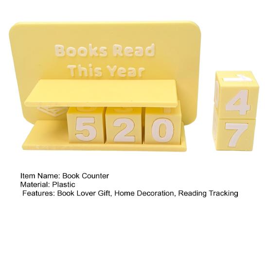 Book Read This Year Tracker Reading Book Counter Ornament Reading Target Display Number Recording Sign Shelf Desk Decoration Book Lovers Gift