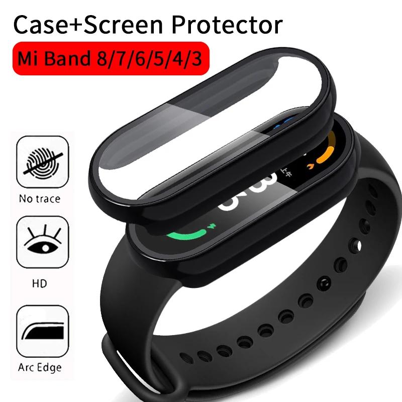 Чехол для ПК+Закаленное стекло Для Xiaomi Mi Band 8 Чехол Ударопрочный Полный Защитный Экран ремешок Для Xiaomi Mi Band8 Аксессуары