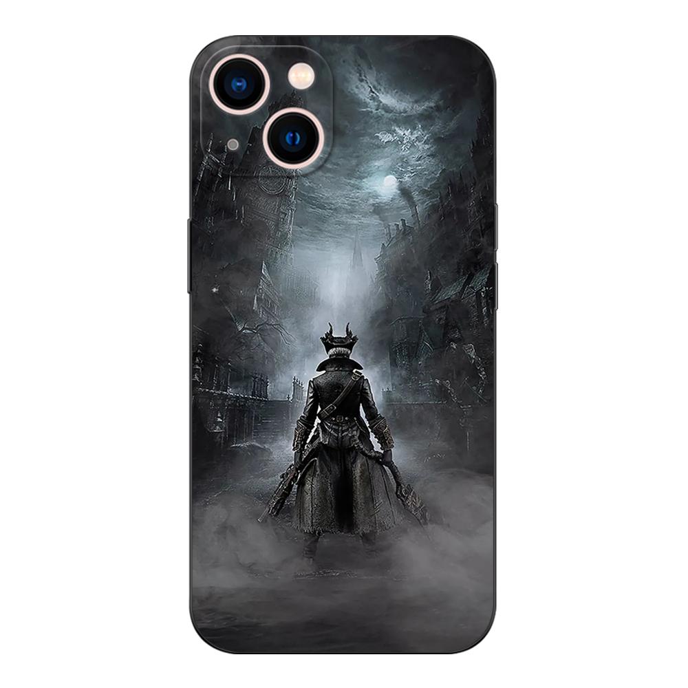 Black tpu Case For Samsung Galaxy A50 50S A30S A10 A01 A11 A21S A31 A41 A51 A71 Cover bloodborne blood moon art