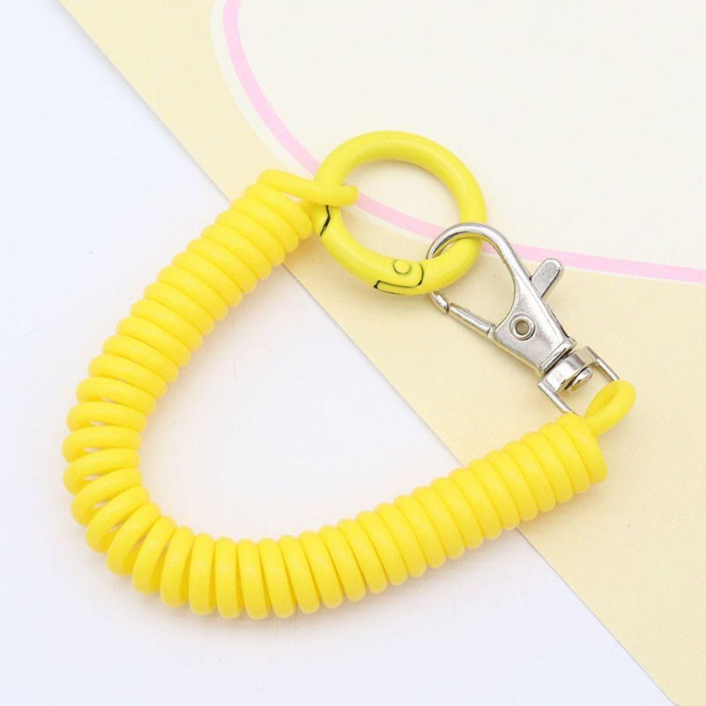 Keychain Lanyard Stretchy Key Ring Anti-lost Lobster Clasp Keyring Stretch Spring Coil Key Hooks