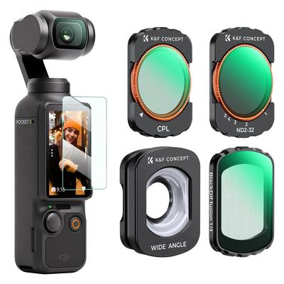 Набор фильтров для объектива Concept для DJI OSMO Pocket 3, черный угловой фильтр CPL, черный туманный фильтр, переменная плотность, магнитный съемный, простая установка, оптический фильтр AGC