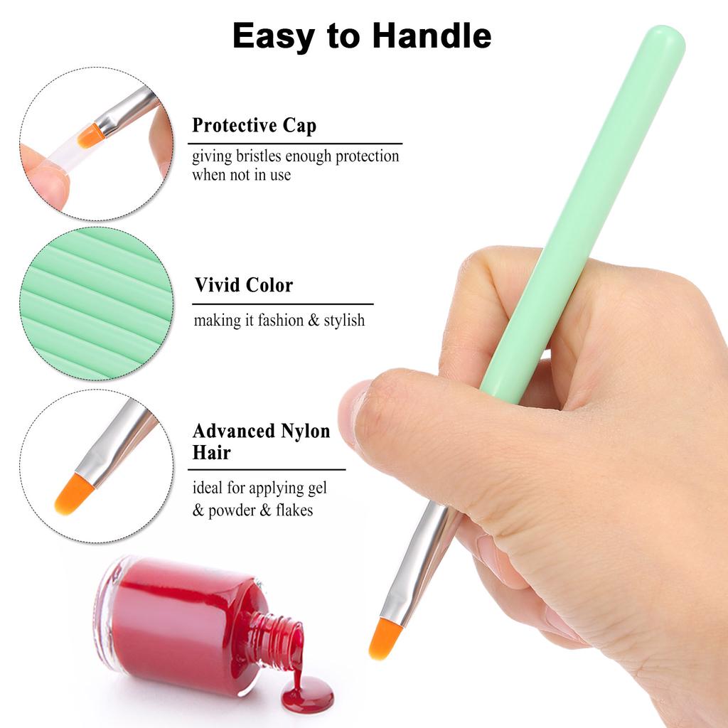 Acrylic Nail Brushes 7PCS UV Gel Poly Gel Nail Art Painting Drawing Pens for Nail Salon Home Use Na