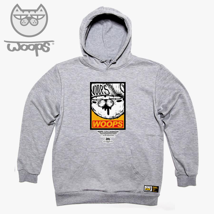 Woops_Hoody_82 Худи с графическим принтом персонажа-кота Скейтбордист Oops