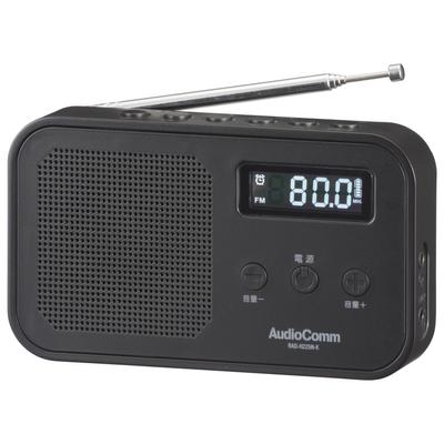 Ohm Electric AudioComm Radio портативное сухое батарейное питание переменного тока цифровая предустановка регистрация 2-полосное портативное радио черное OHM RAD-H225N-K 03-7056