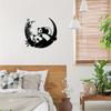 Панда Металлическая настенная скульптура силуэта животного Современный фермерский дом Черный декор для сельского семейного офиса Стильное украшение для дома