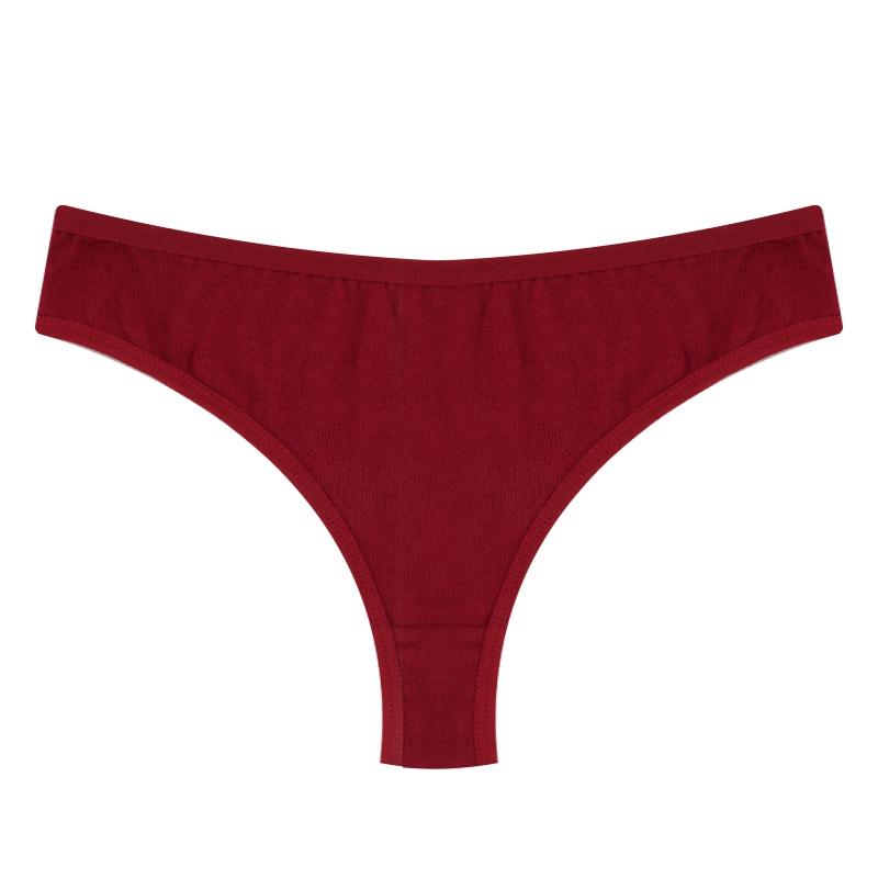 Женские хлопковые сексуальные стринги однотонного цвета, удобное, приятное к коже нижнее белье
