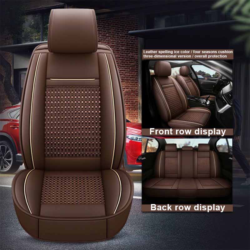 Full Envelope Car Cushion Four Seasons Universal Leather Seat Cover Suitable for Applicable To Most Cars Cars SUV Trucks Pickups Airbag Compatible
