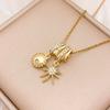 Necklace Copper Plated 18k Gold Explosive Love Necklace Aurora Sparkle Zircon Fashion Versatile Clavicle Chain Accessories